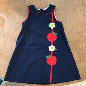 NWOT Girls Back to School Apple Dress Size 5